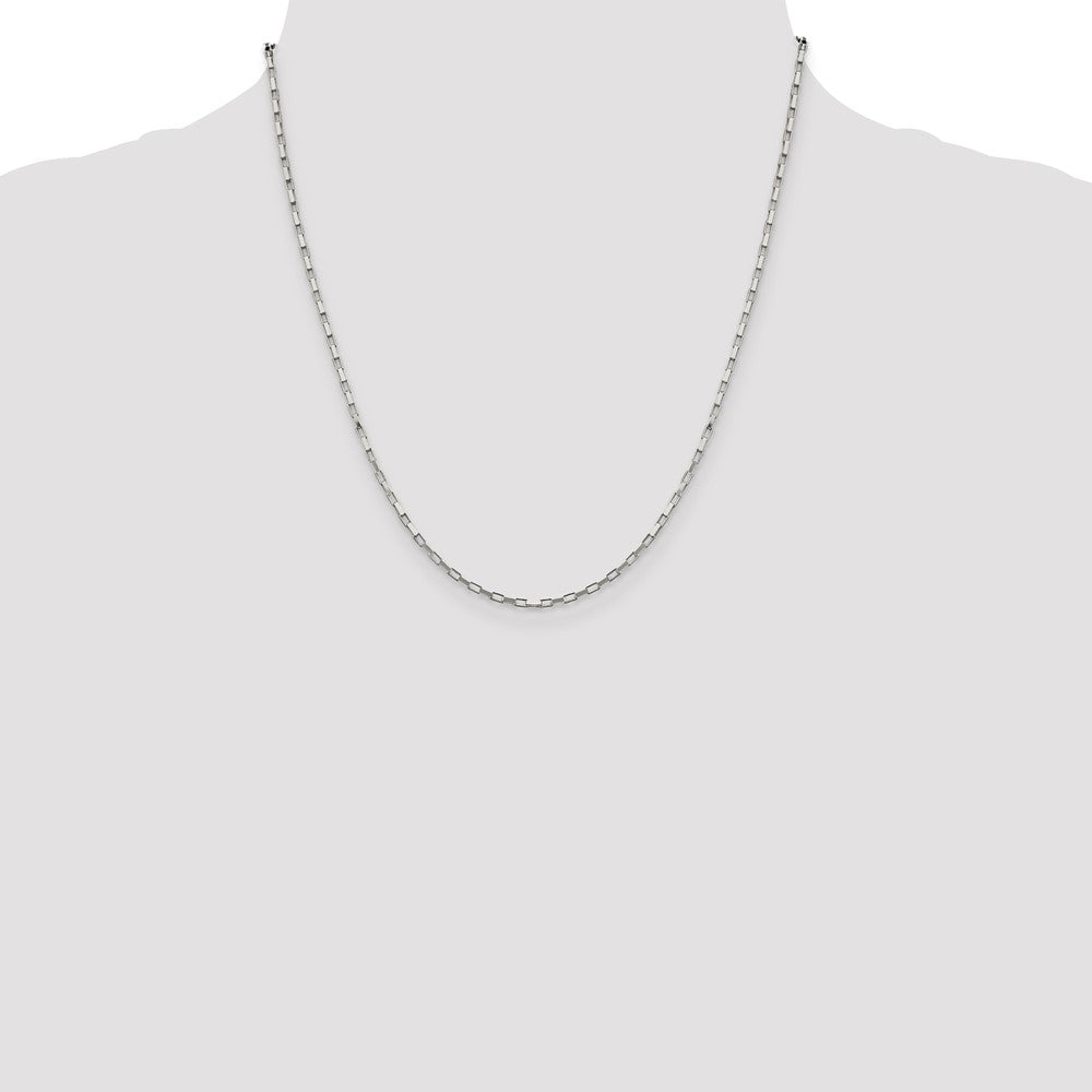 Sterling Silver 1.65mm Elongated Box Chain 20 Inches