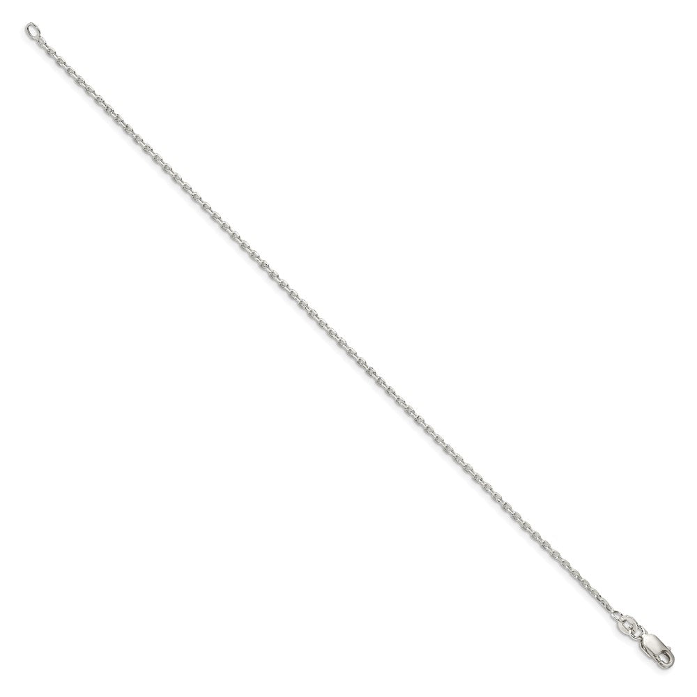 Sterling Silver 1.5mm Beveled Oval Cable Chain 8 inches