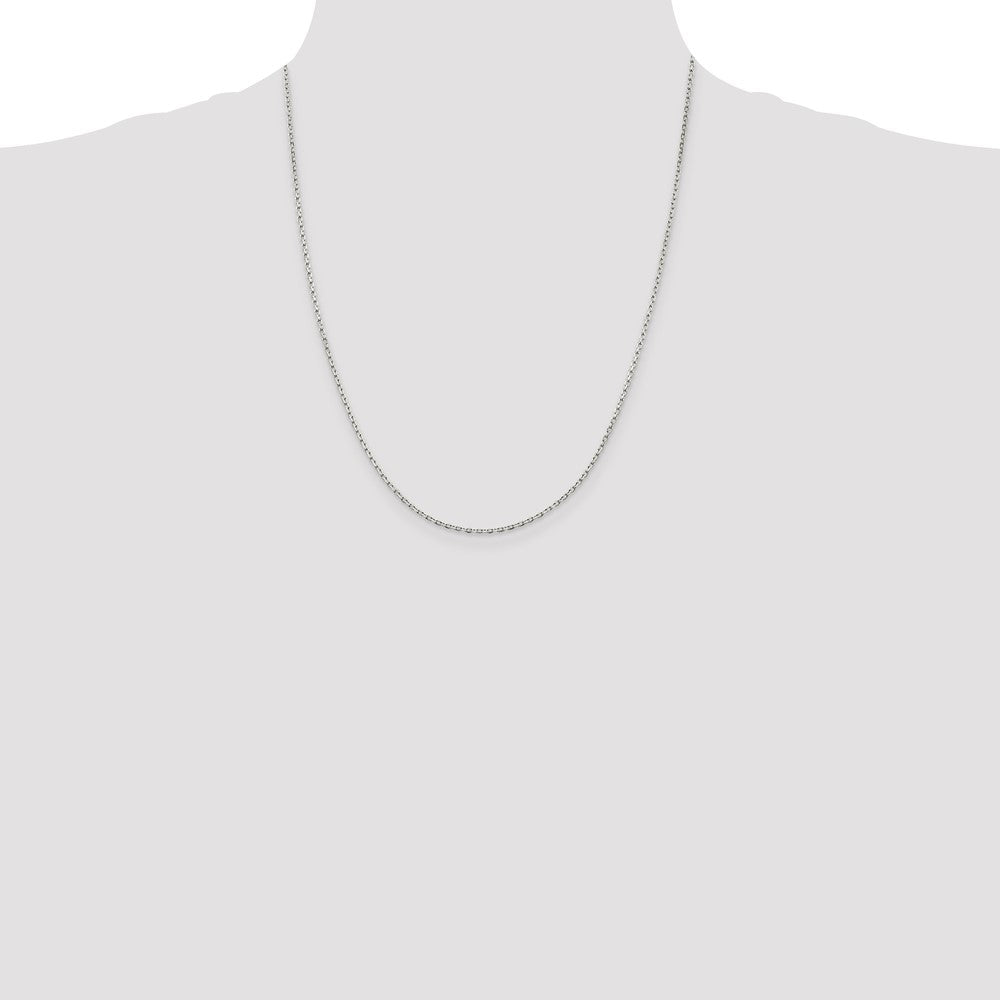 Sterling Silver 1.5mm Beveled Oval Cable Chain w/4in ext.