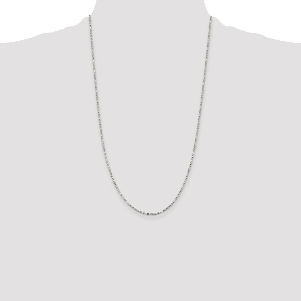Sterling Silver 1.3mm Elongated Box Chain 26 Inches