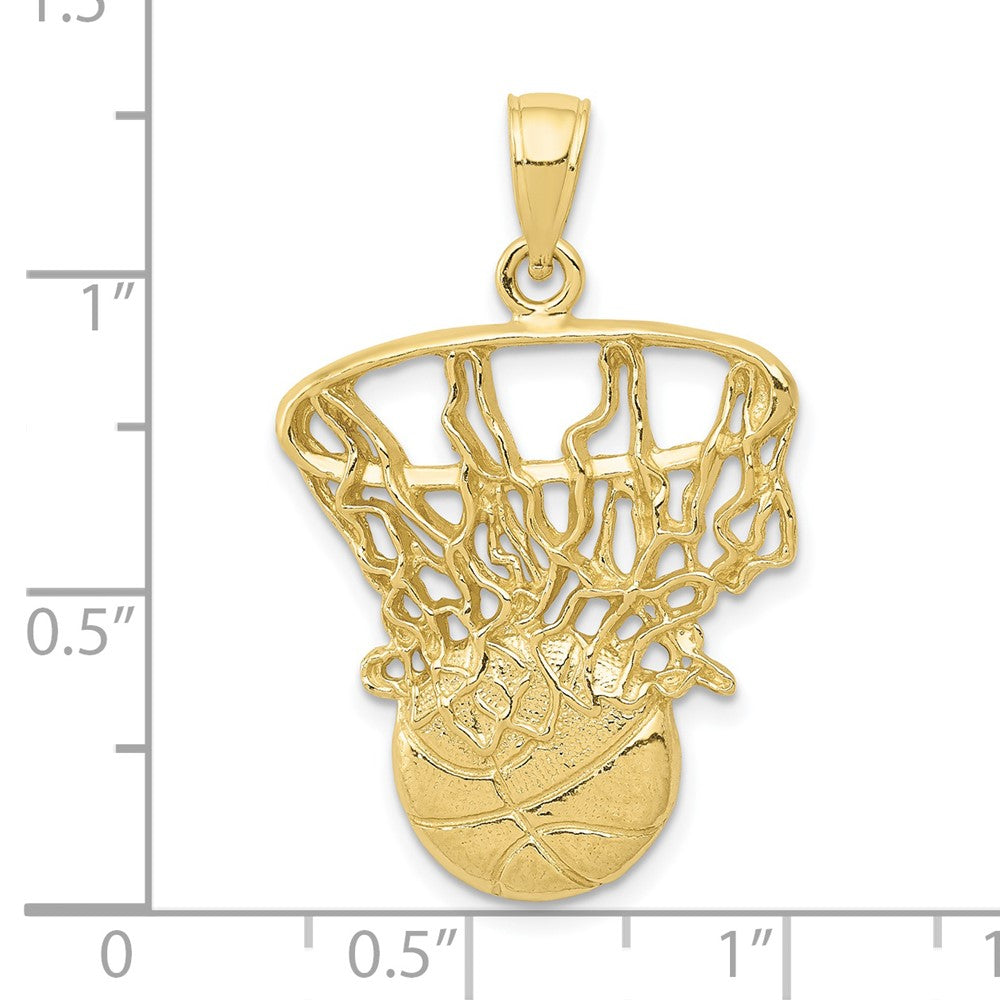 10K Swoosh Basketball and Net Pendant