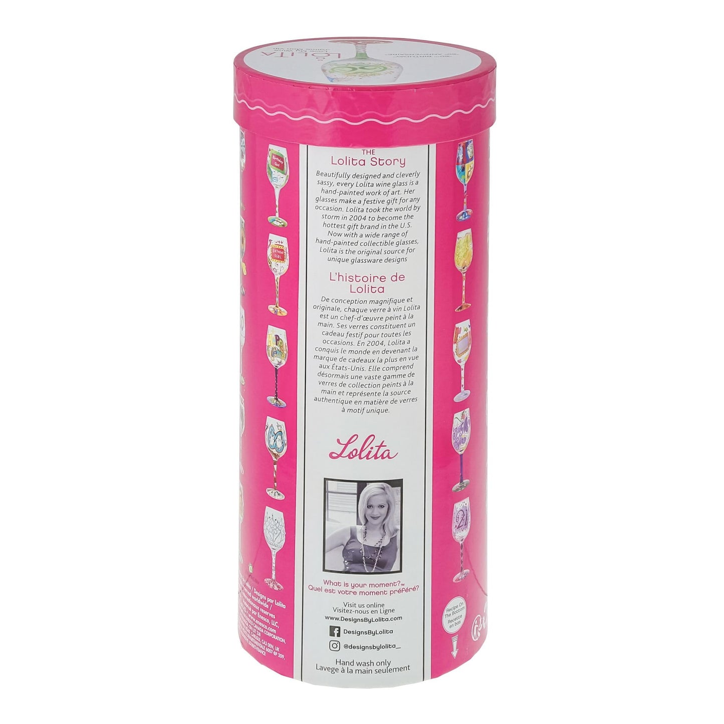 Lolita Happy 60th Birthday Wine Glass 9in H