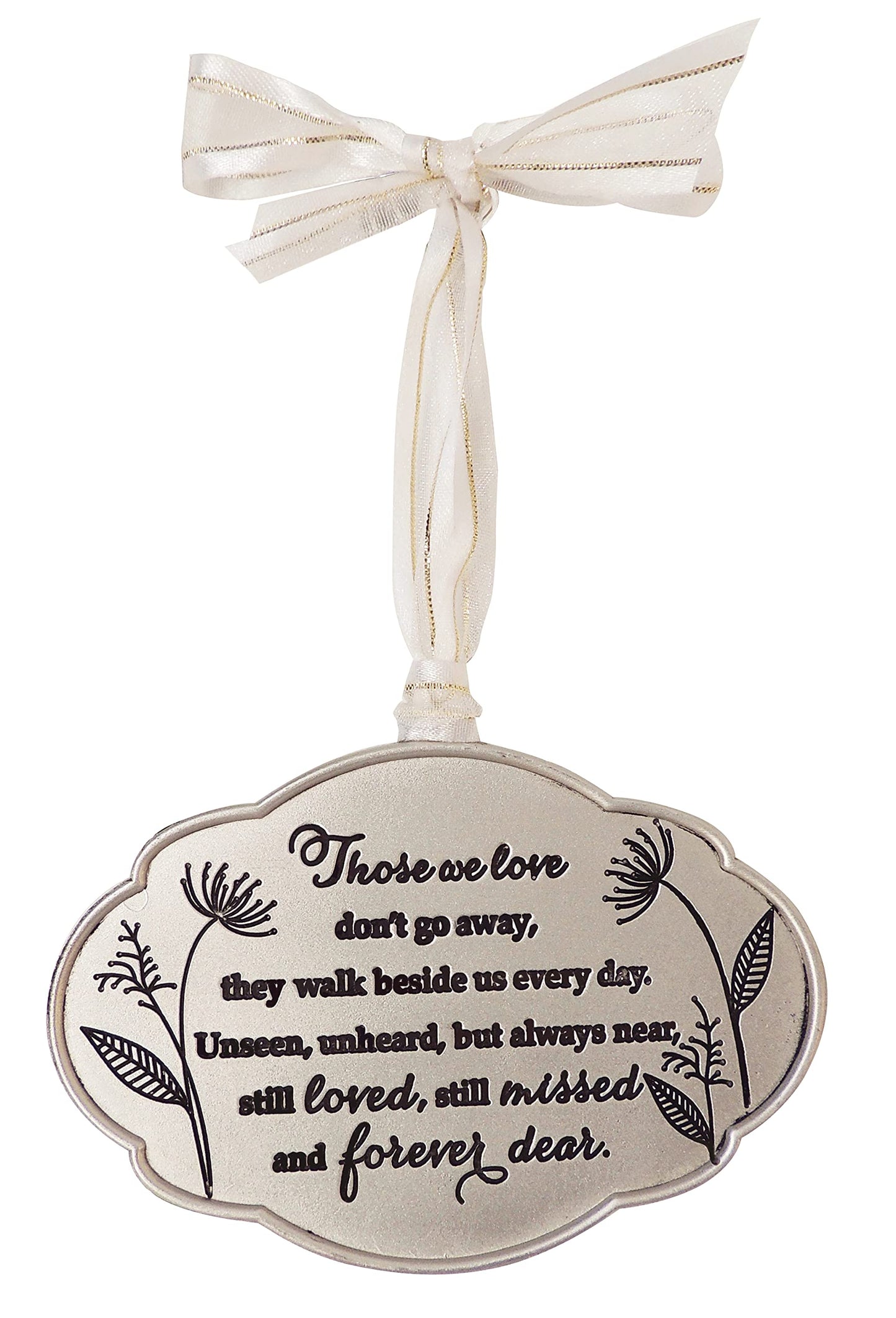 THOSE WE LOVE. Memorial Poem Silver-tone Engravable Ornament Boxed