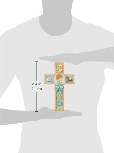 Precious Moments Blue Praying Boy Resin Cross Plaque