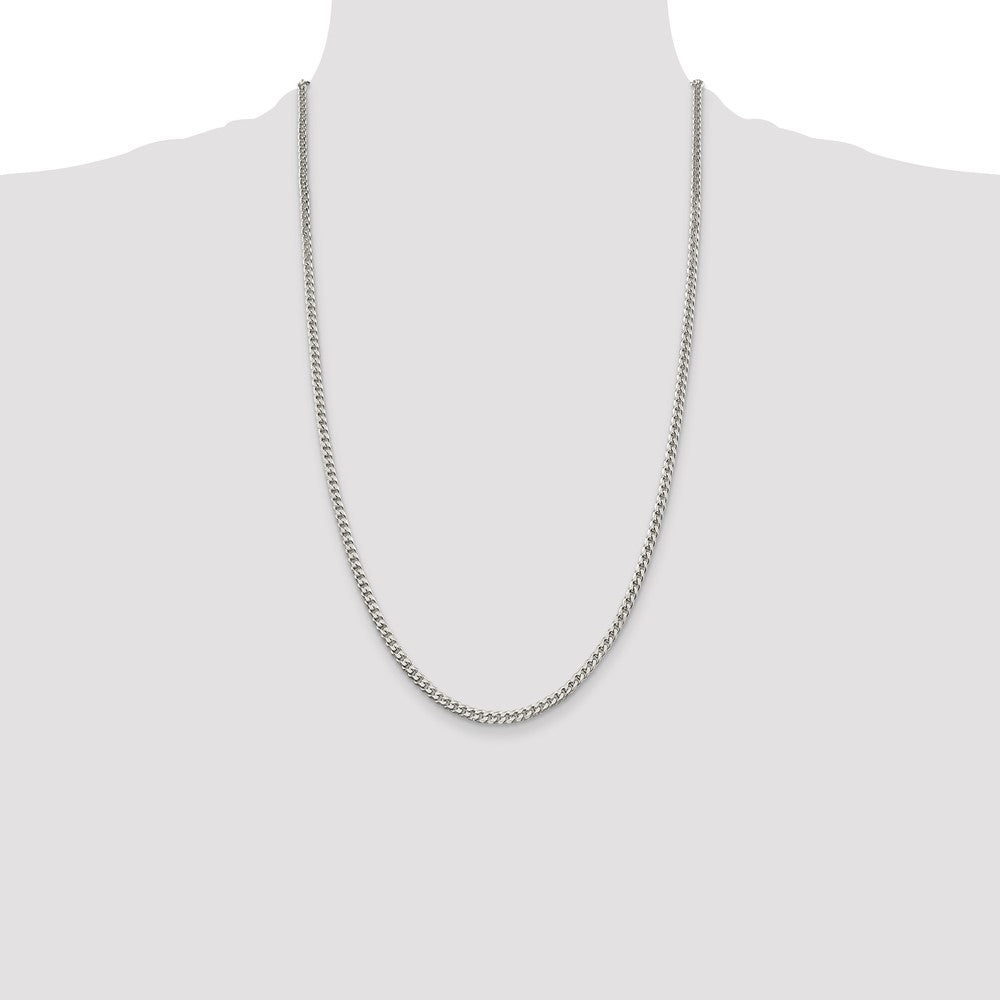 Sterling Silver Polished 3.15mm Curb Chain 26 Inches