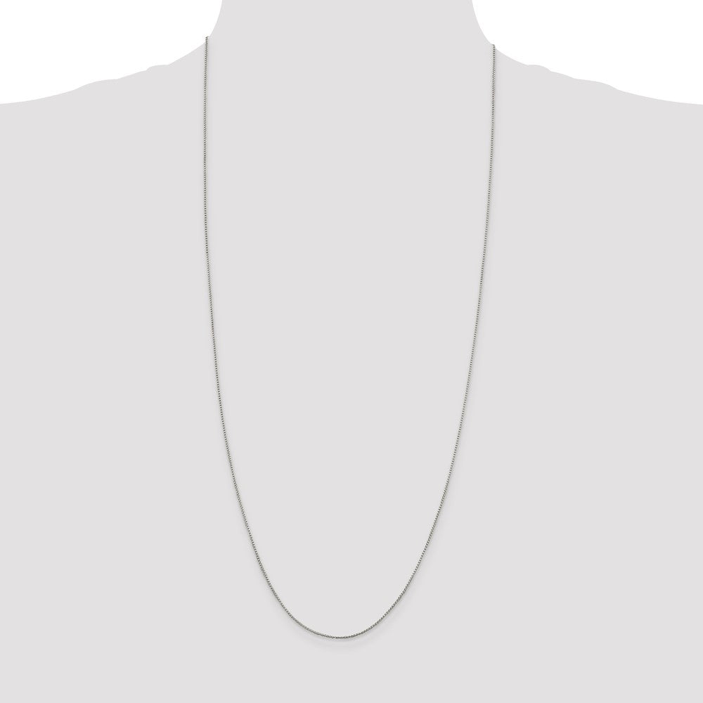 Sterling Silver 1mm Round Box Chain 30 Inches