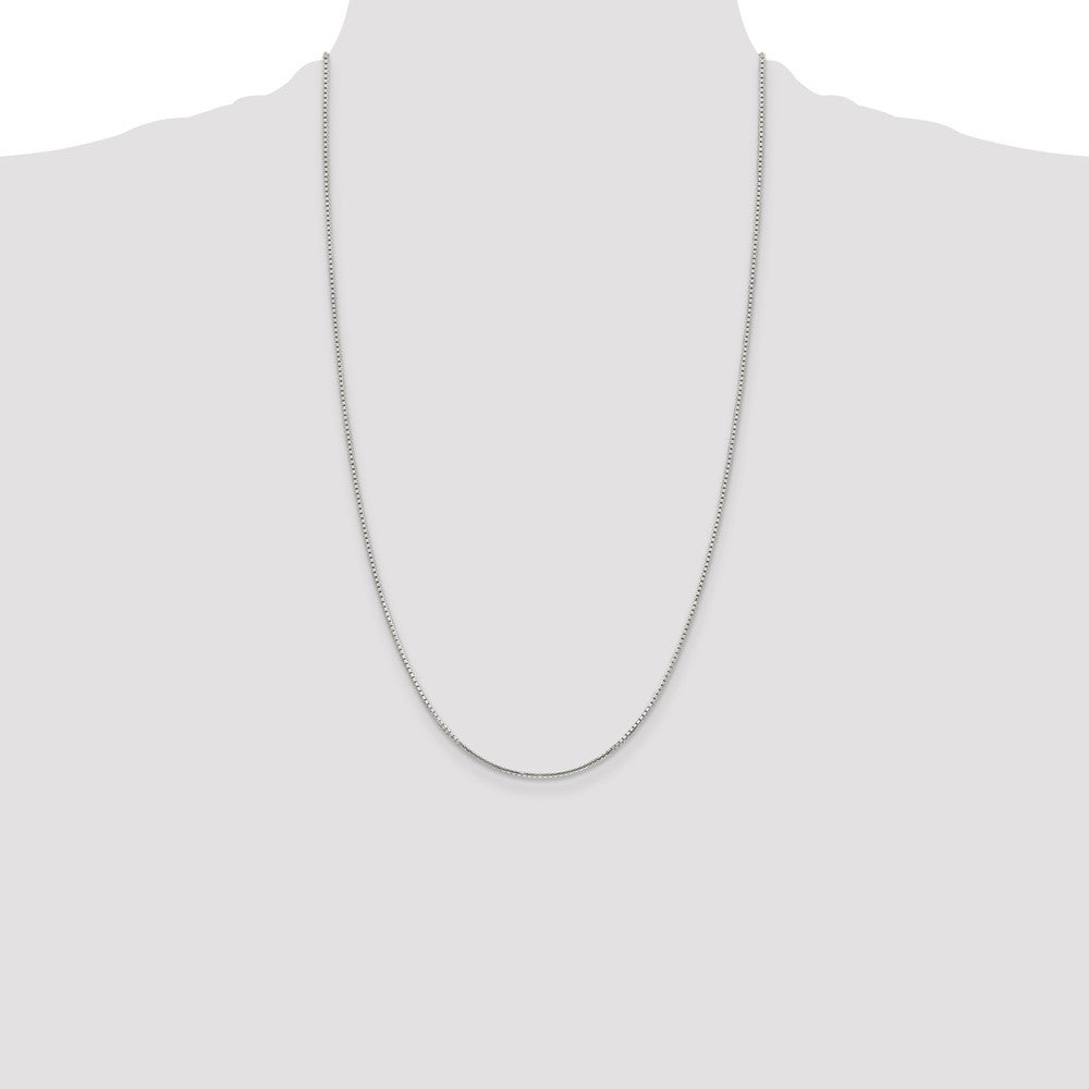 Sterling Silver 1.25mm 8 Sided Diamond-cut Box Chain 26 Inches