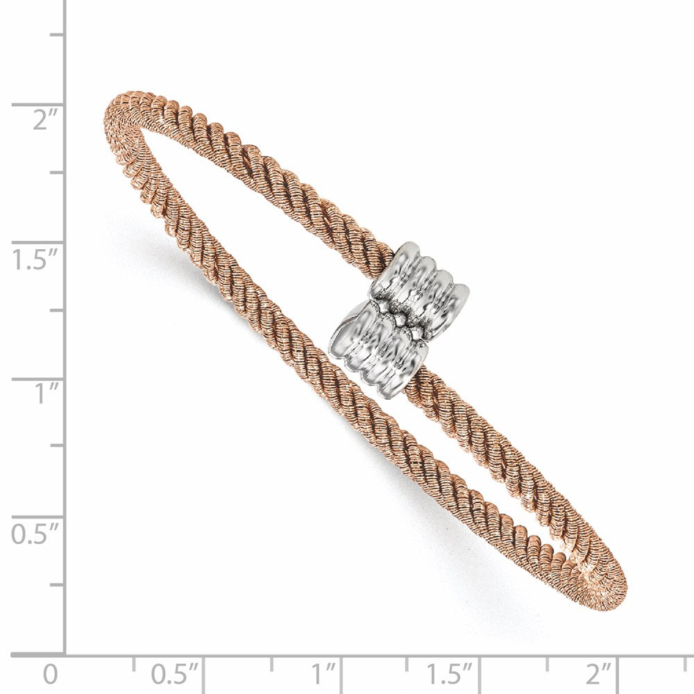 Sterling Silver Rose Gold-tone Bangle