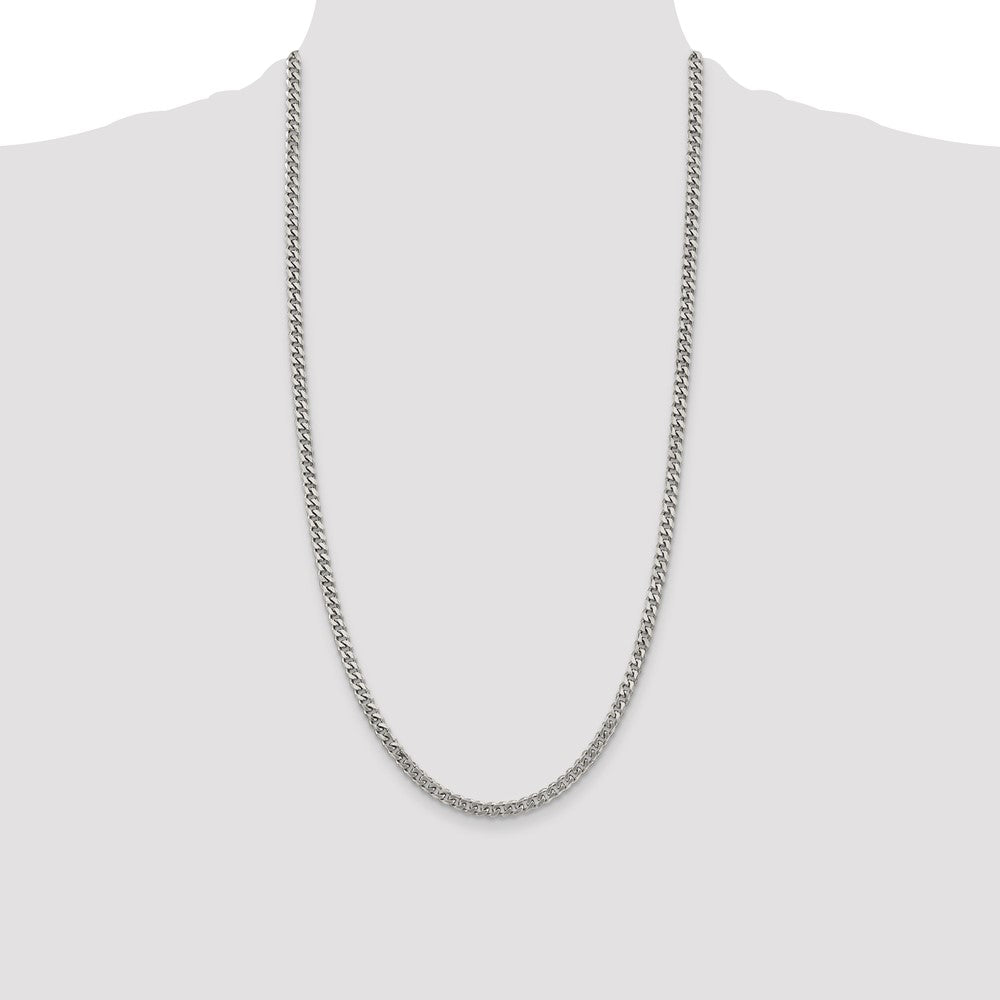Sterling Silver Rhodium-plated 4.5mm Curb Chain 28 Inches