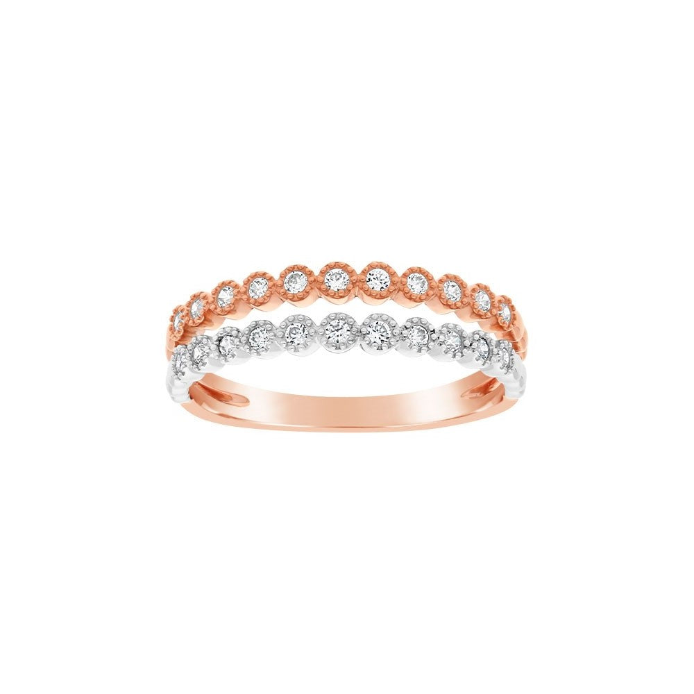 LDS 14K WG & RG Dia Ring