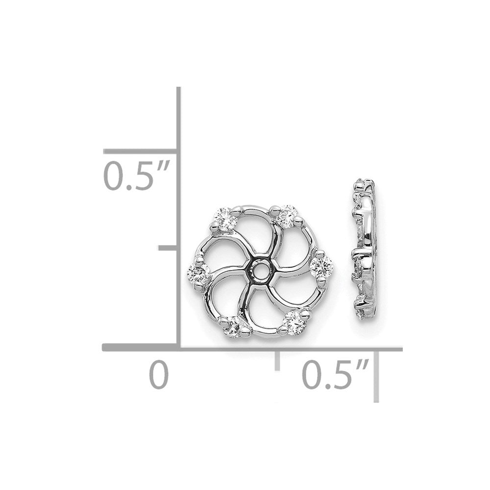 14K White Gold AA Diamond Earring Jacket