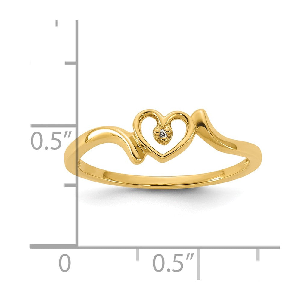 10k YG Diamond Heart Ring