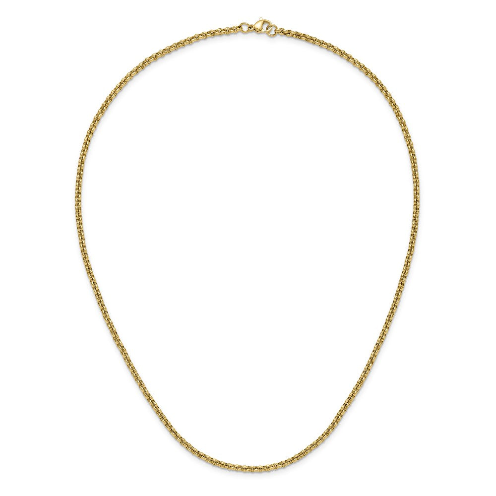 Chisel Stainless Steel Polished Yellow IP-plated 3mm 20 inch Rolo Chain