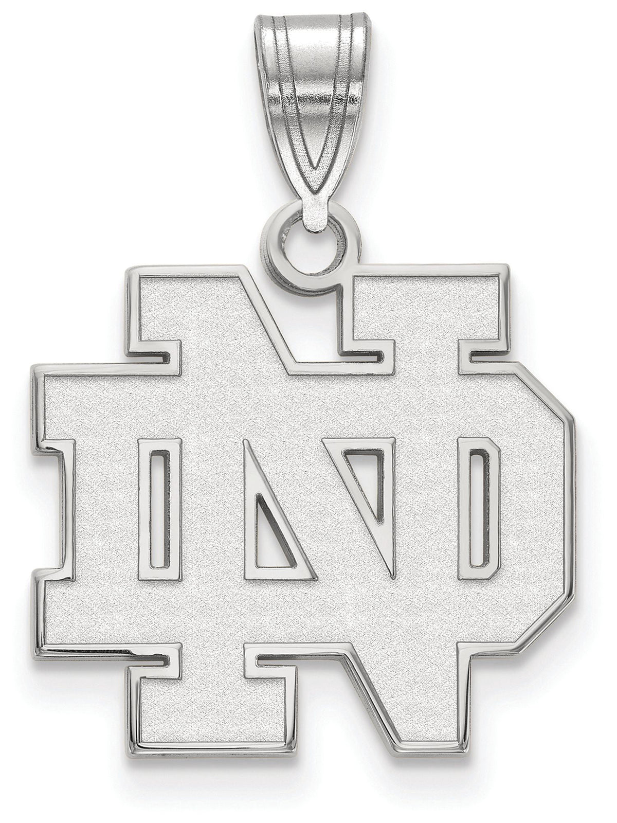 Logoart Sterling Silver University Of Notre Dame Medium Pendant Female Adult