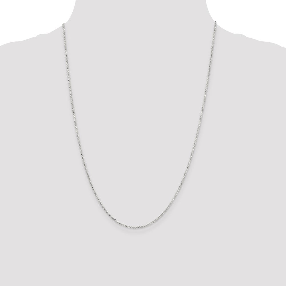 Sterling Silver 1.4mm Diamond-cut Rolo Chain 24 Inches