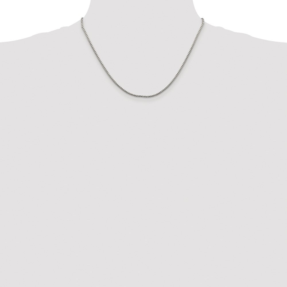 Sterling Silver Rhodium-plated 1.75mm Diamond-cut Round Box Chain