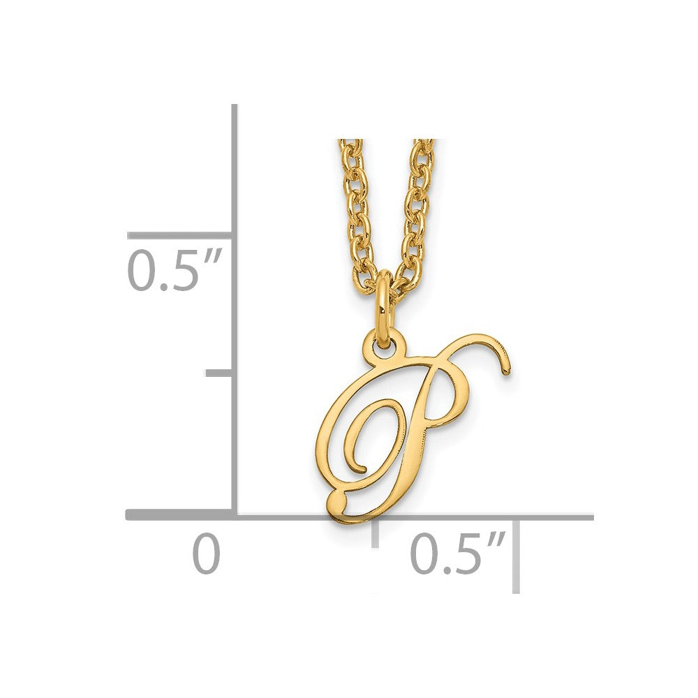 Sterling Silver Gold-plated Letter P Initial Necklace