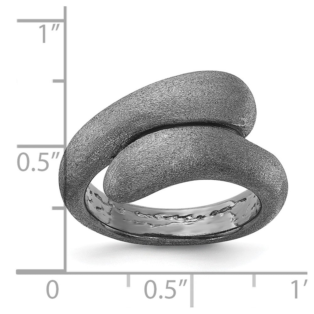 Sterling Silver Black Rhodium-plated Satin Size 10 Ring