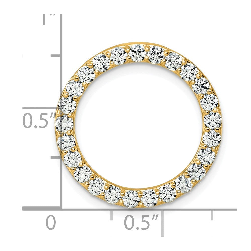 14k 1 1/2 carat Lab Grown Diamond VS/SI+ G+ Complete Circle Chain Slide Pendant