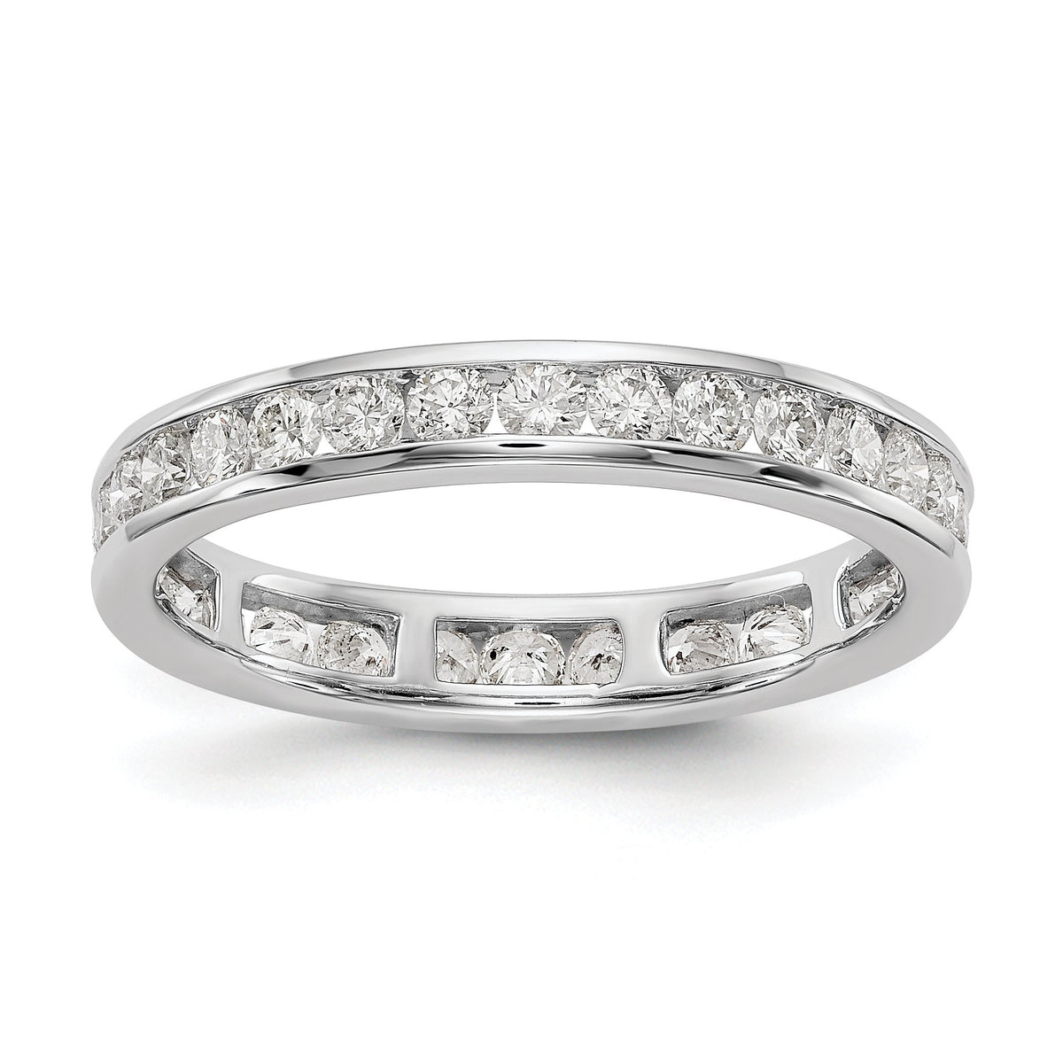 14k White Gold Polished Size 5.5 Channel-set 1 carat Diamond Complete Eternity Band