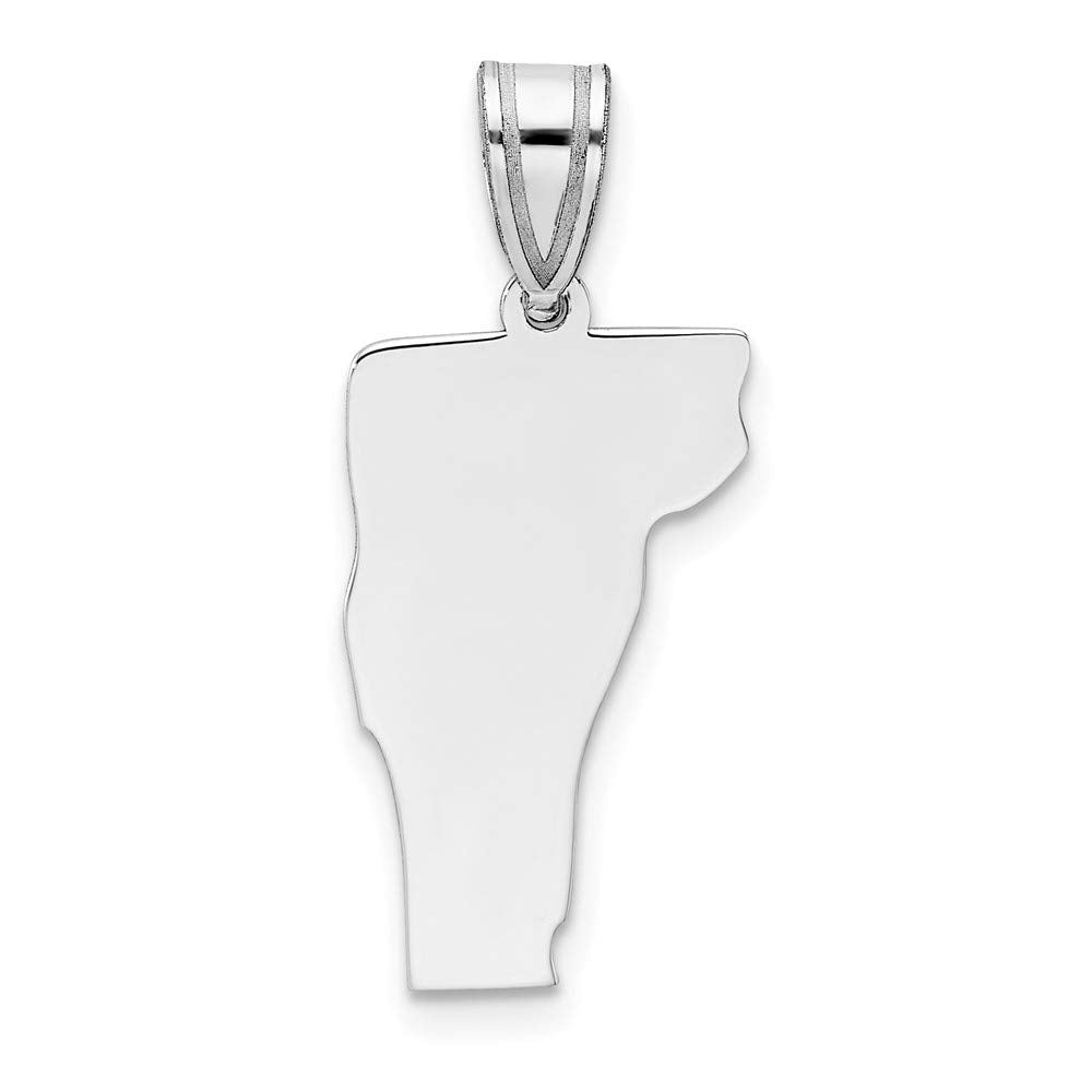 Sterling Silver/Rhodium-plated Vermont State Pendant QXNA707SS-VT