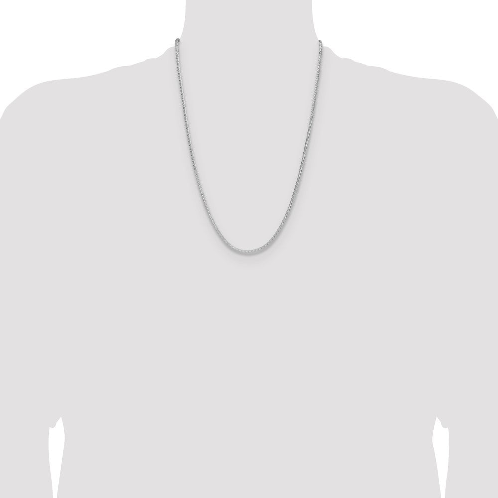 Sterling Silver 2.5mm 8 Sided D/C Double Spiga Chain