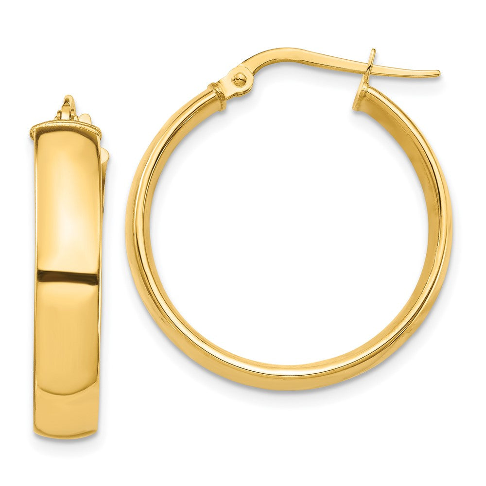 10k High Polished 5mm Hoop Earrings