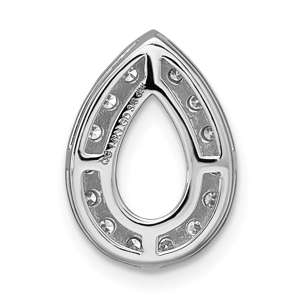14k 3/8 carat Lab Grown Diamond VS/SI+ G+ Semi Mount Pear Halo Chain Slide Pendant