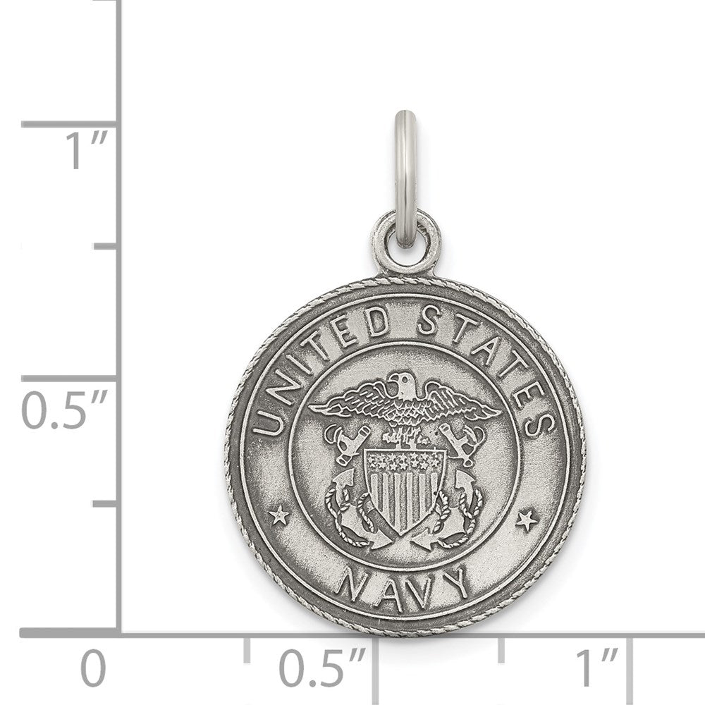 Sterling Silver Antiqued US Navy Medal