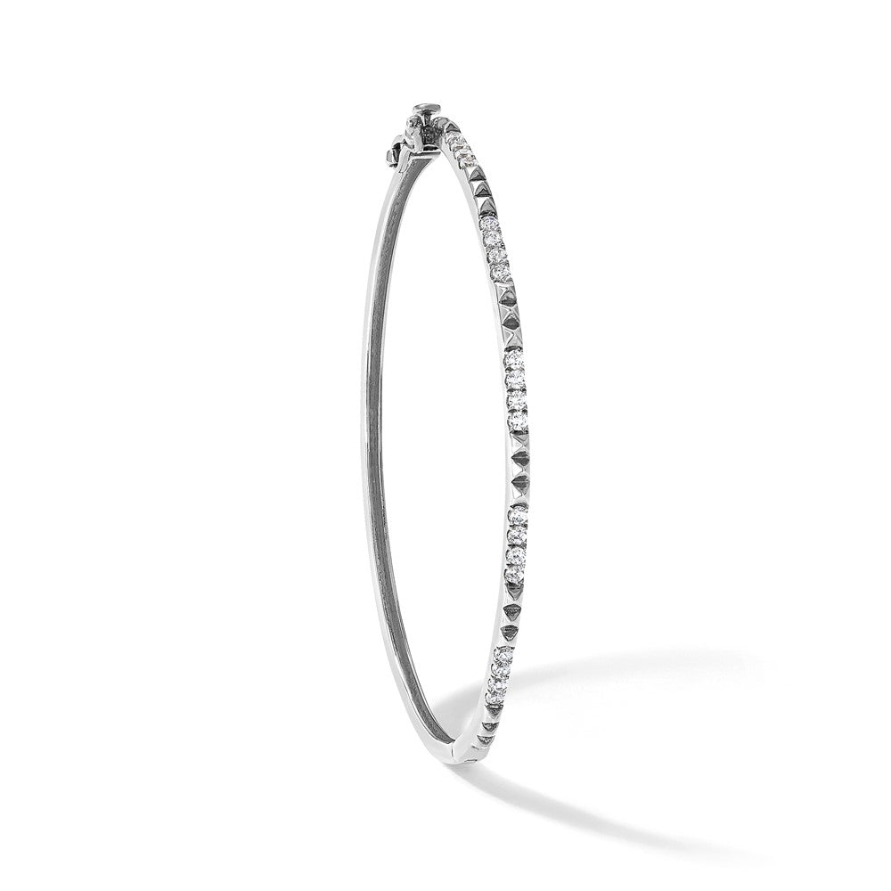 True Origin 14K White Gold 1/2 carat Lab Grown Diamond VS+ F+ 6.75 in Complete Bangle