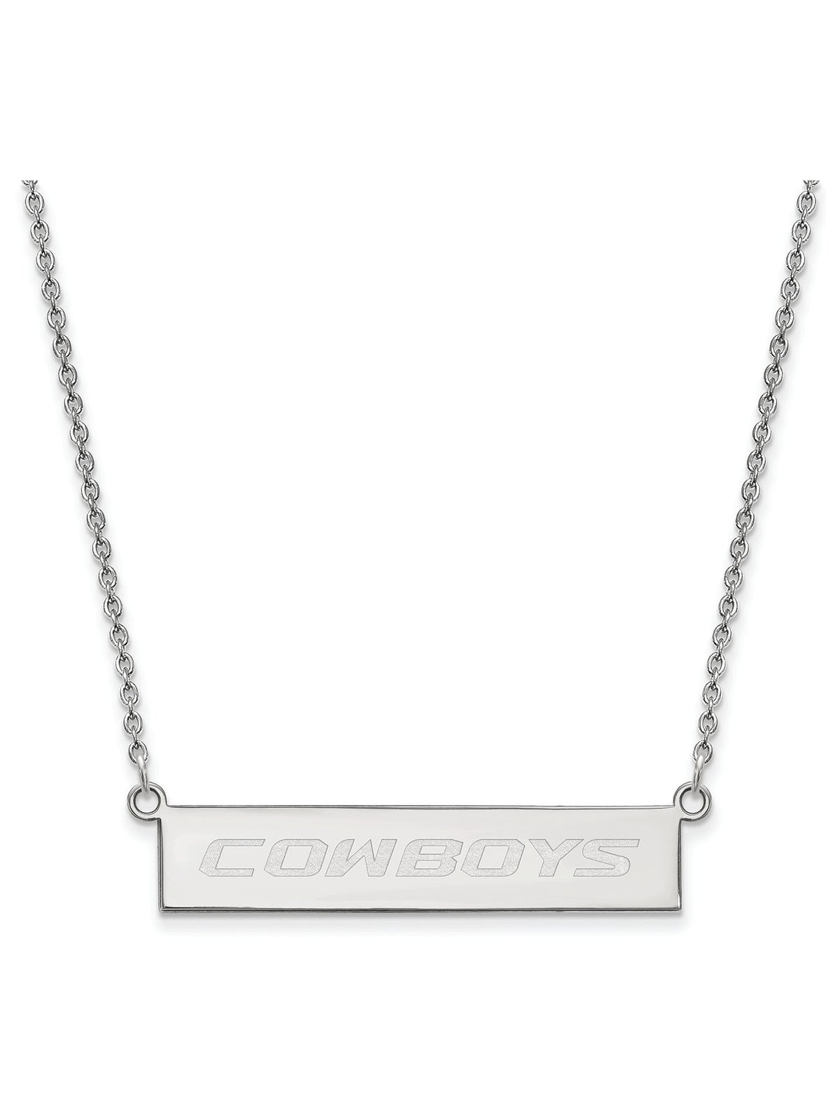 Logoart Sterling Silver Oklahoma State University Small Bar Necklace Men