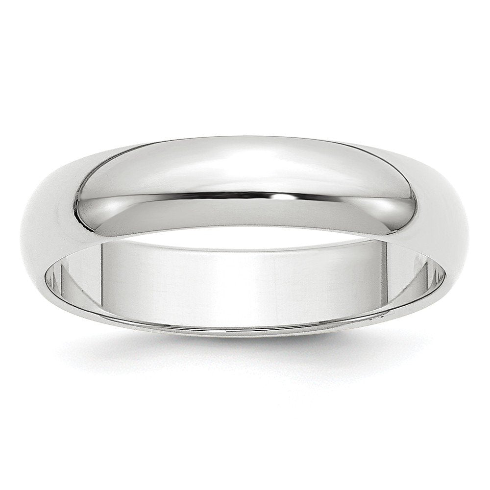 Primal Gold 10 Karat White Gold 5mm Half Round Band Size 5