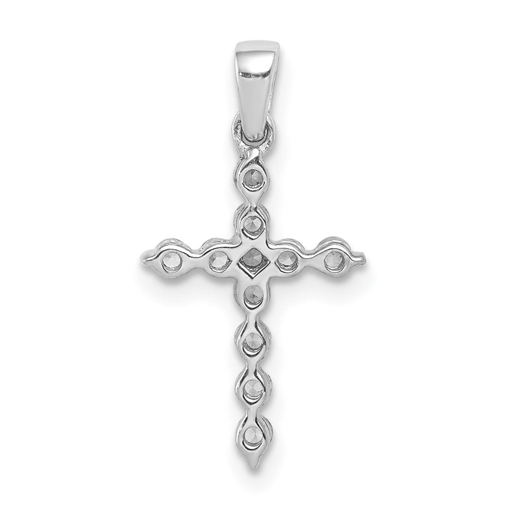 14k White Gold 1/4 carat Lab Grown Diamond VS/SI+ G+ Cross Pendant