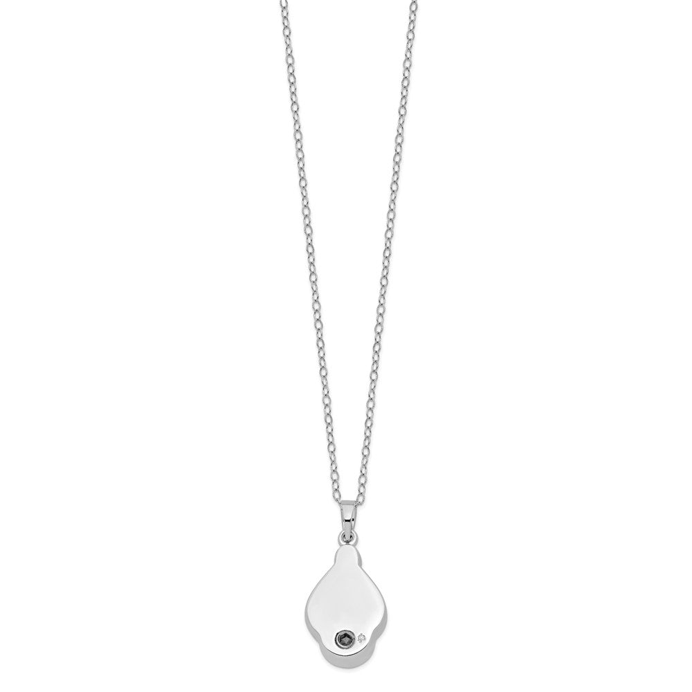 Sentimental Expressions Sterling Silver Rhodium-plated CZ Tear Of Strength Ash Holder 18 Inch Necklace 18 Inches