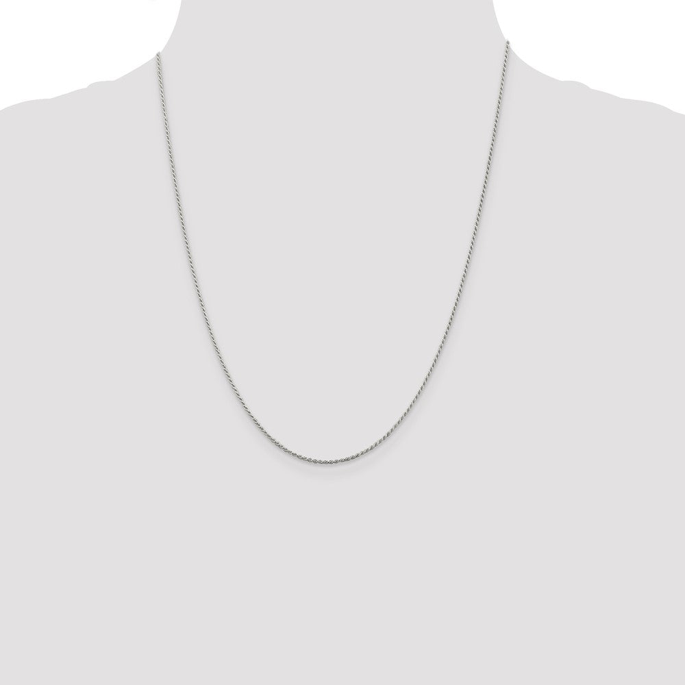 Sterling Silver 1.2mm Diamond-cut Rope Chain w/4in ext.