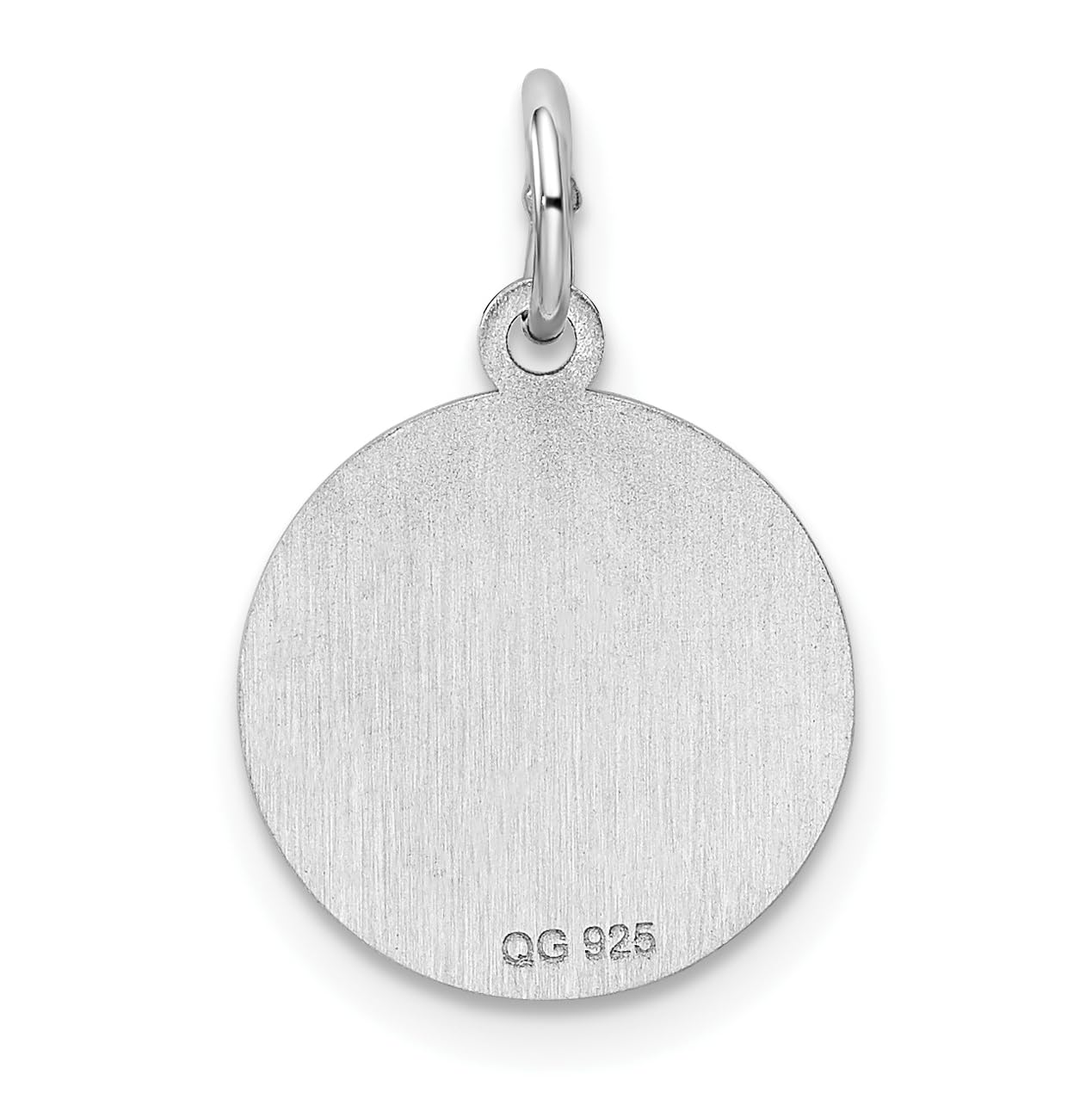 Sterling Silver Rhod-plated Eng. Rnd Polish Front/Back Disc Charm
