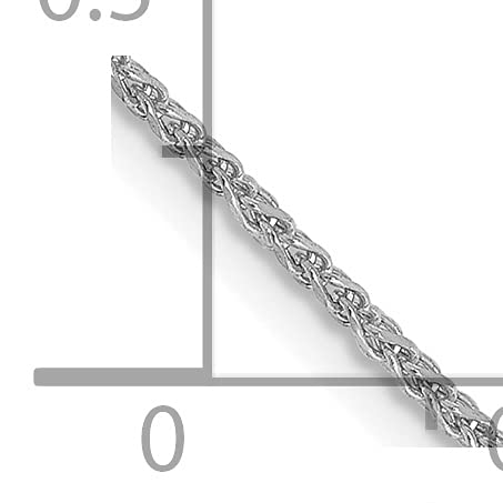 14K White Gold 10 inch 1.25mm Diamond-cut Spiga with Lobster Clasp Anklet