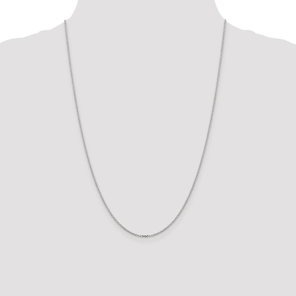Sterling Silver 1.4mm Diamond-cut Forzantina Cable Chain 24 Inches