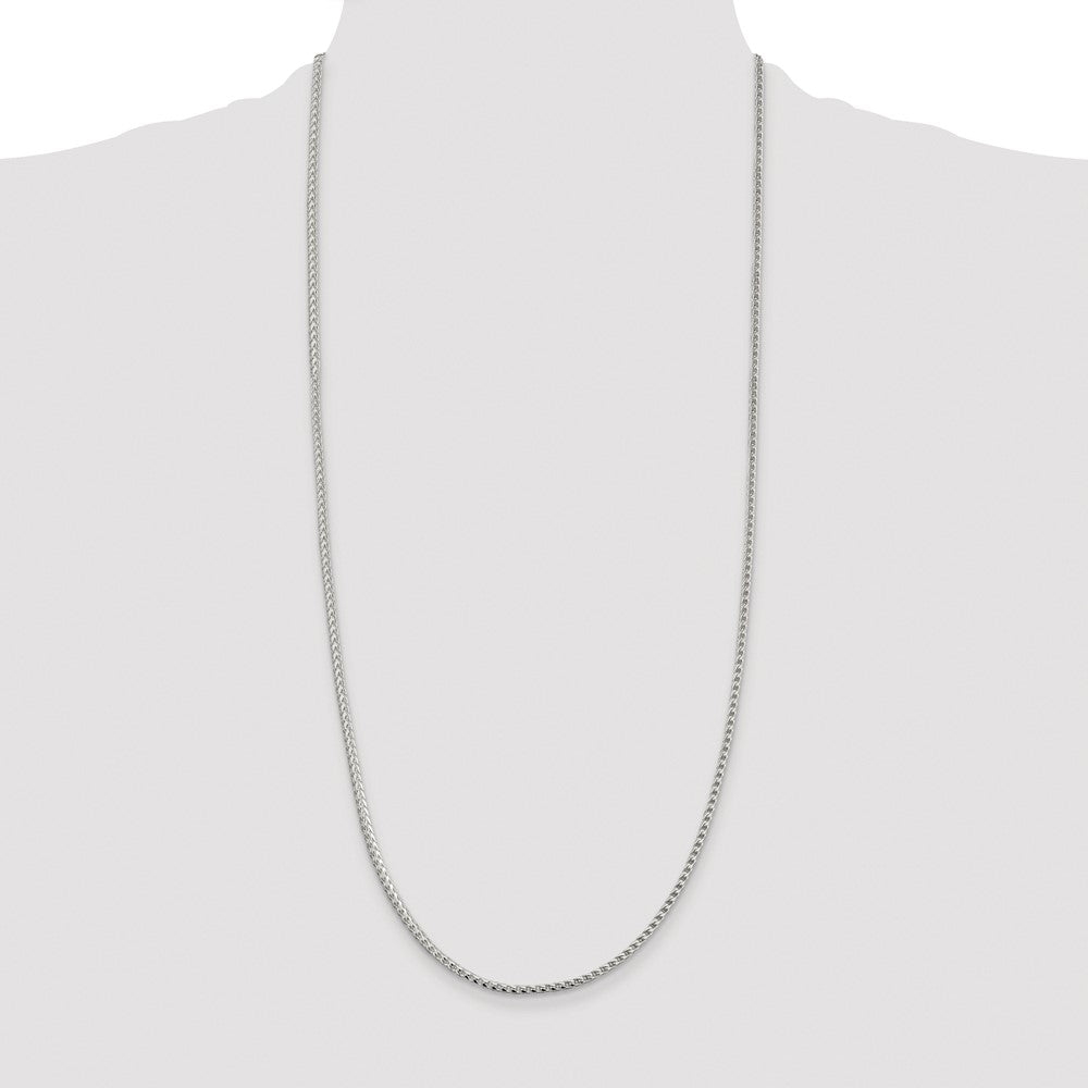 Sterling Silver Rhodium-plated 2.55mm D/C Square Franco Chain
