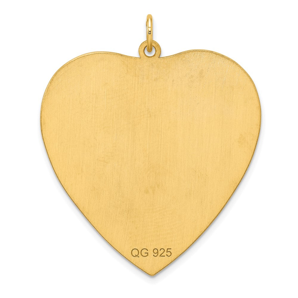 Sterling Silver GP Engraveable Heart Polished Disc Charm