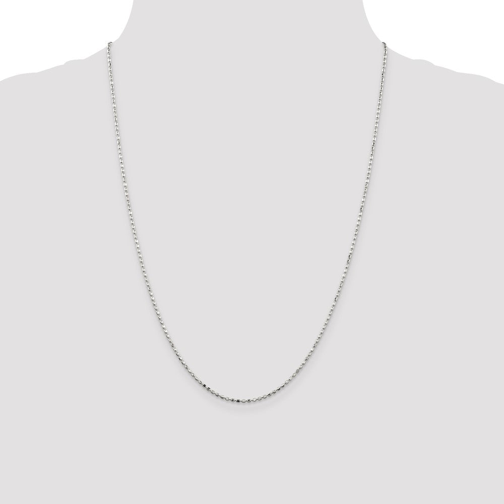 Sterling Silver 1.5mm Fancy Beaded Chain 24 Inches