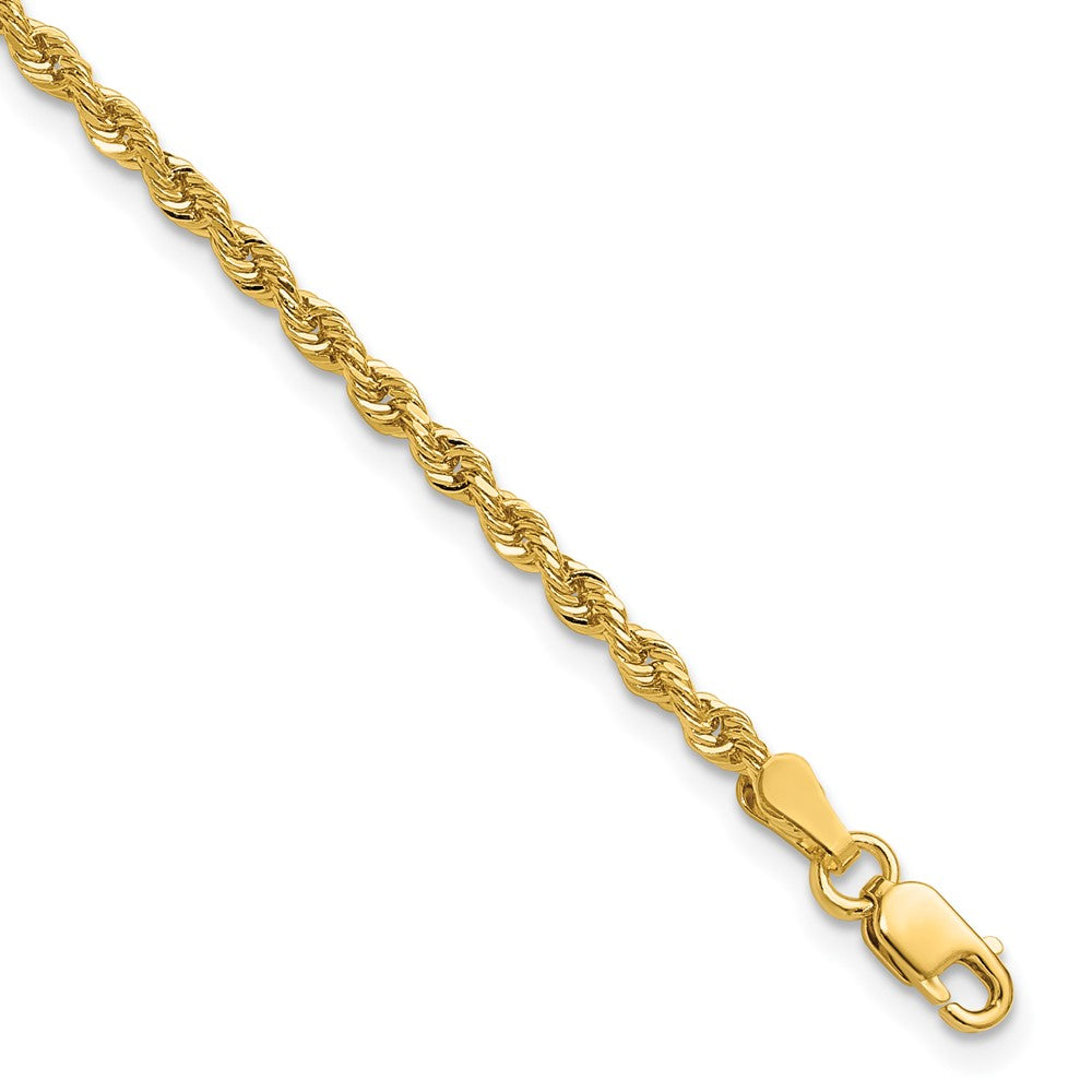 14K 8 inch 2.25mm Diamond-cut Rope with Lobster Clasp Chain 8 inches