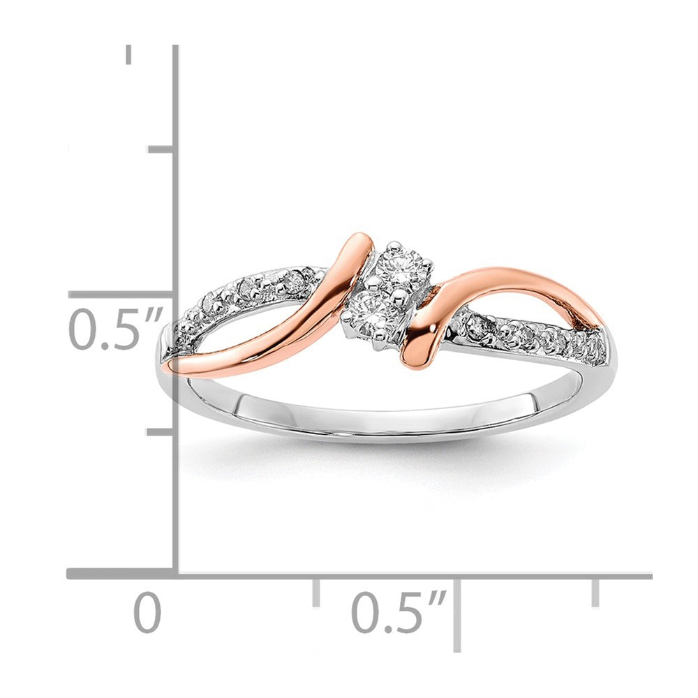 10K Two Tone Diamond Fashion Ring