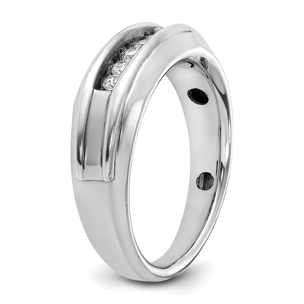 SS/GP IBGoodman Men's Polished 5-Stone CZ Ring