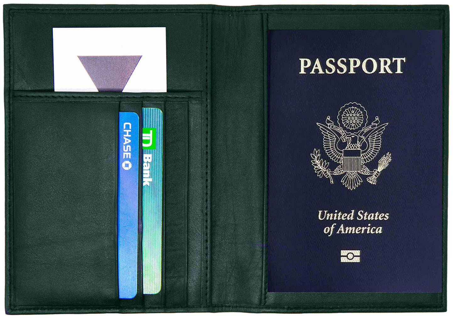Genuine Cowhide Leather RFID-Blocking Passport Cover Case Holder & Wallet