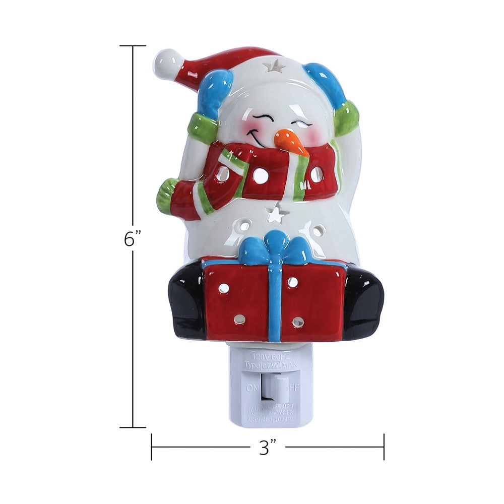 Resin Snowman Swivel Plug In Night Light