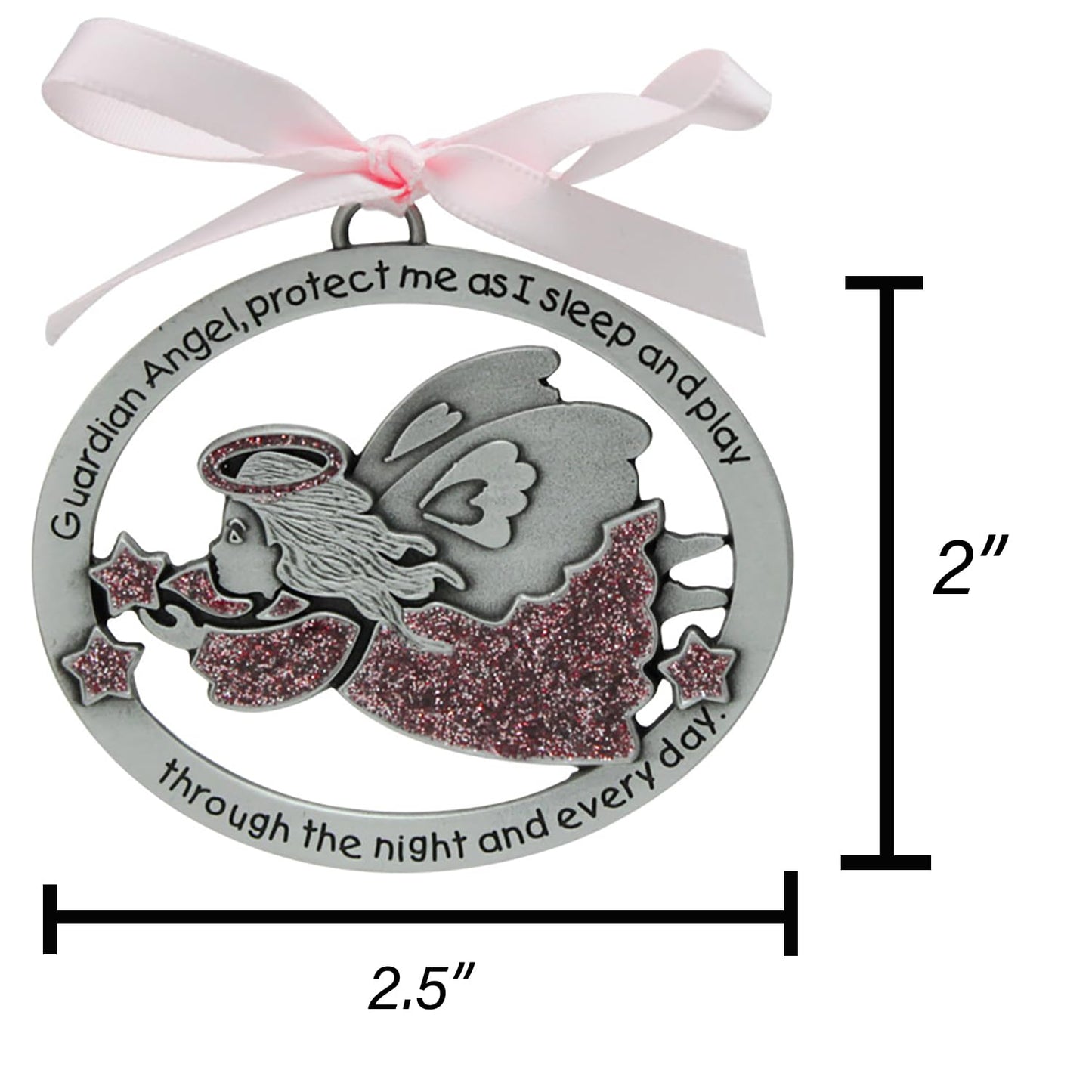 Cathedral Art CM16P Pink Angel Crib Medal for Jewelry Making, 2-1/2 by 2-Inch