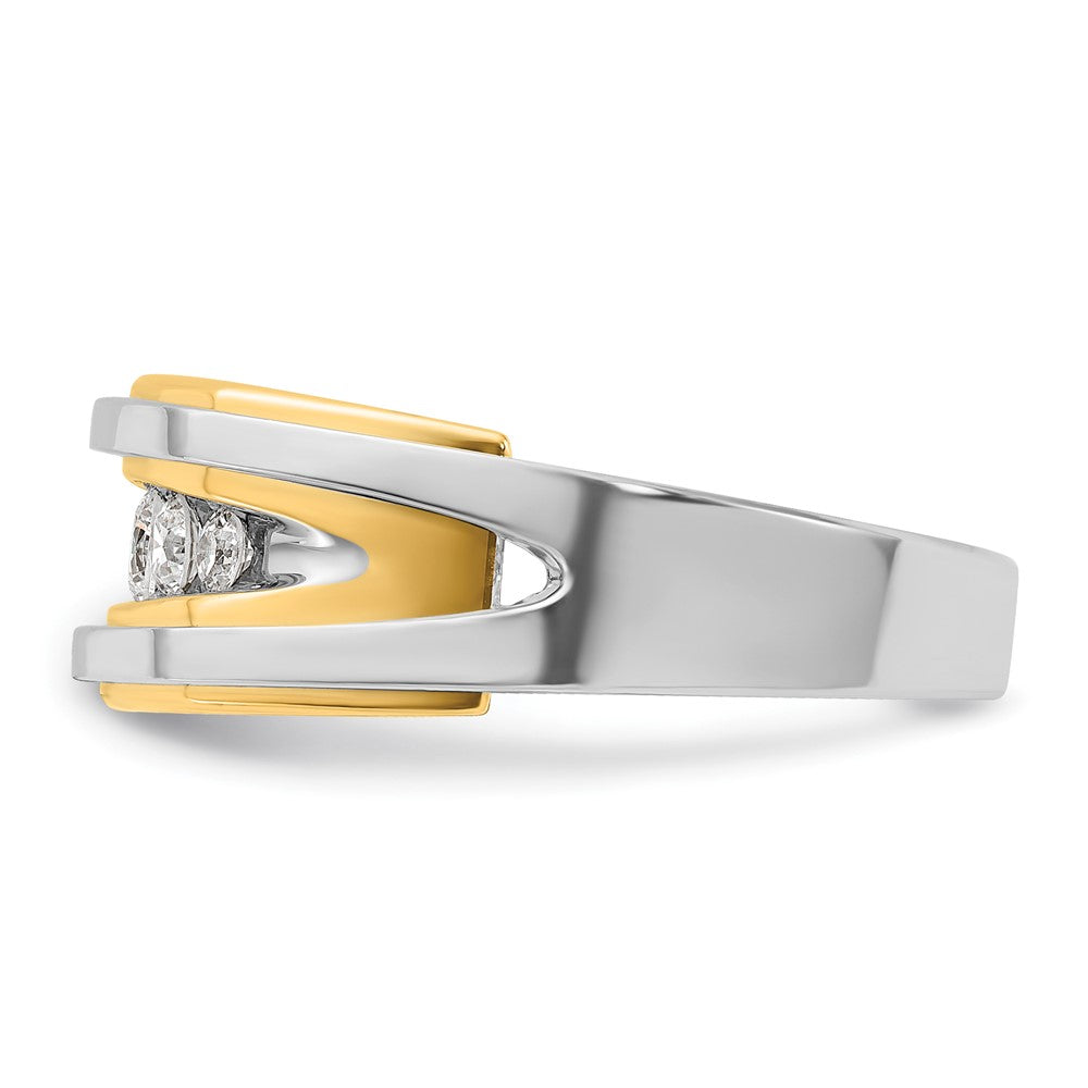 IBGoodman 14k Two-tone Men's Polished 5-Stone 1/2 Carat AA Quality Diamond Ring