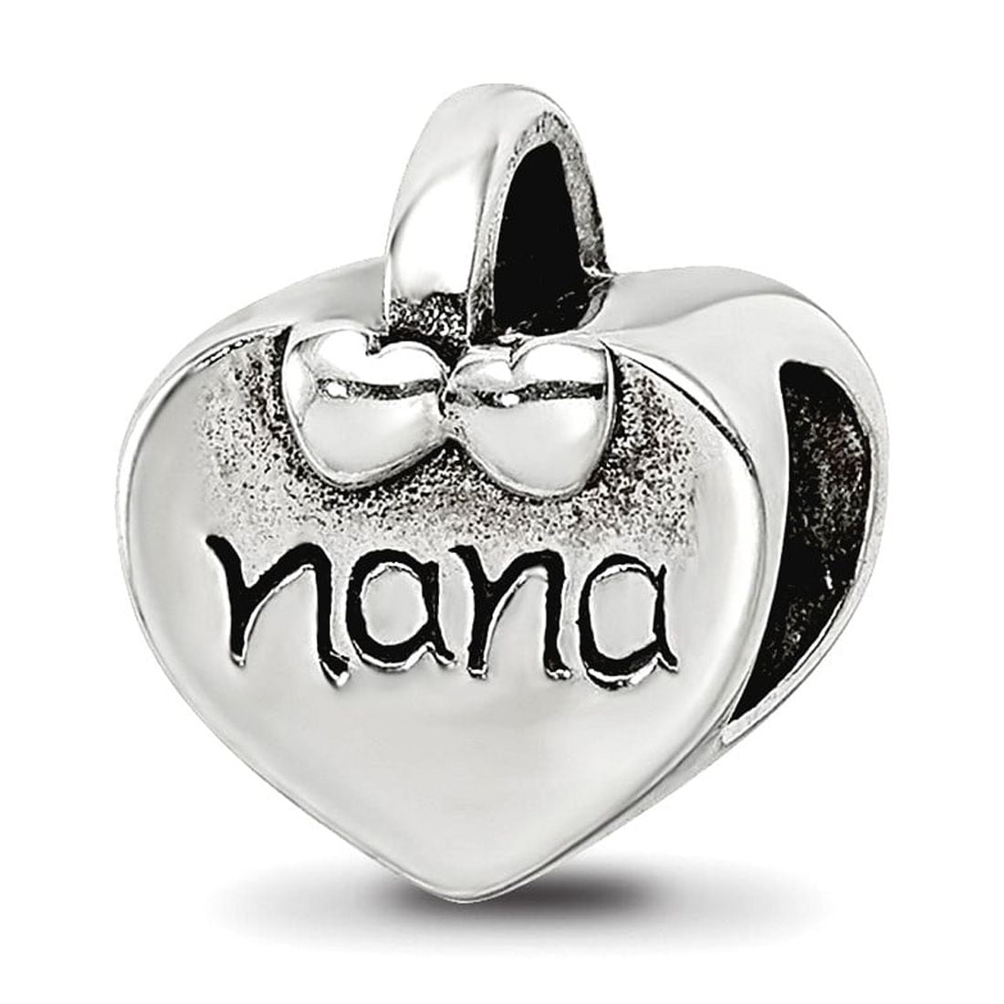 Sterling Silver Reflections Nana Heart Bead