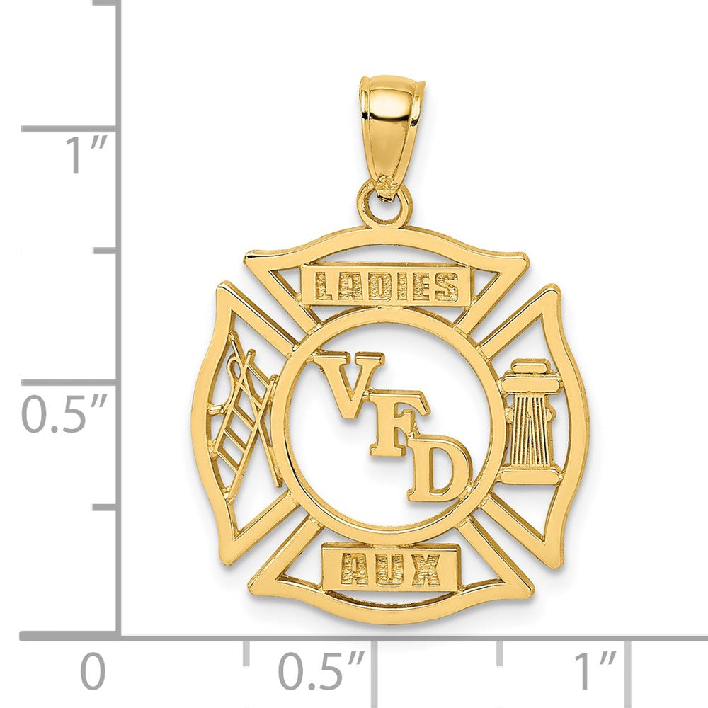 14k VFD Ladies AUX Shield Charm